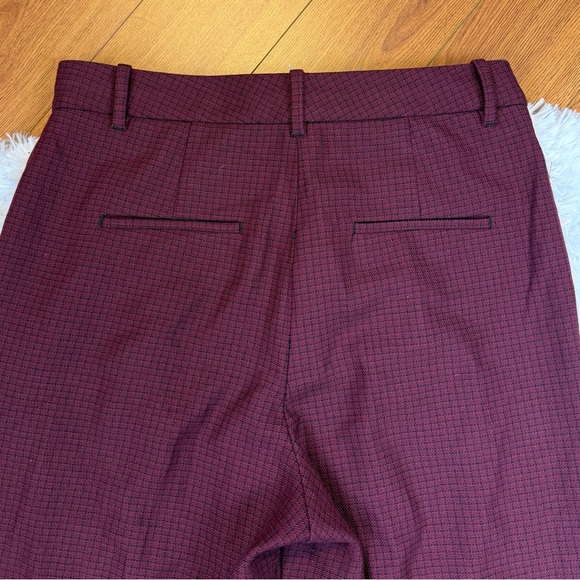 Wilfred Effortless Wool Blend Pants Red Check Size 12 Aritzia #95999 - Picture 7 of 11